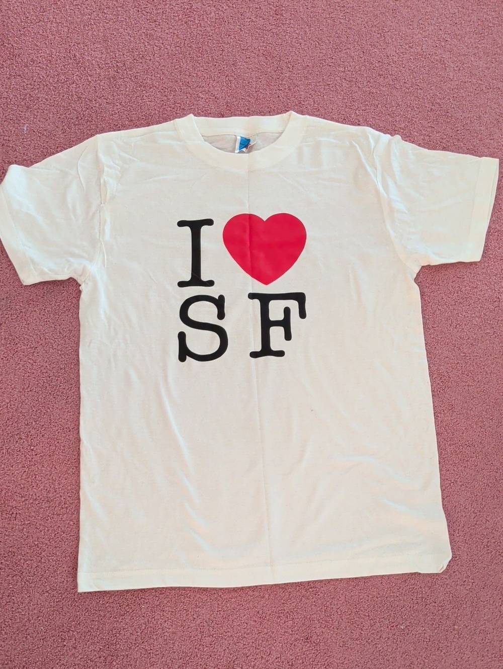 White "I ♥ SF"  T‑Shirt with Red Heart